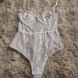 white lace lingerie teddy bodycon from fashion nova